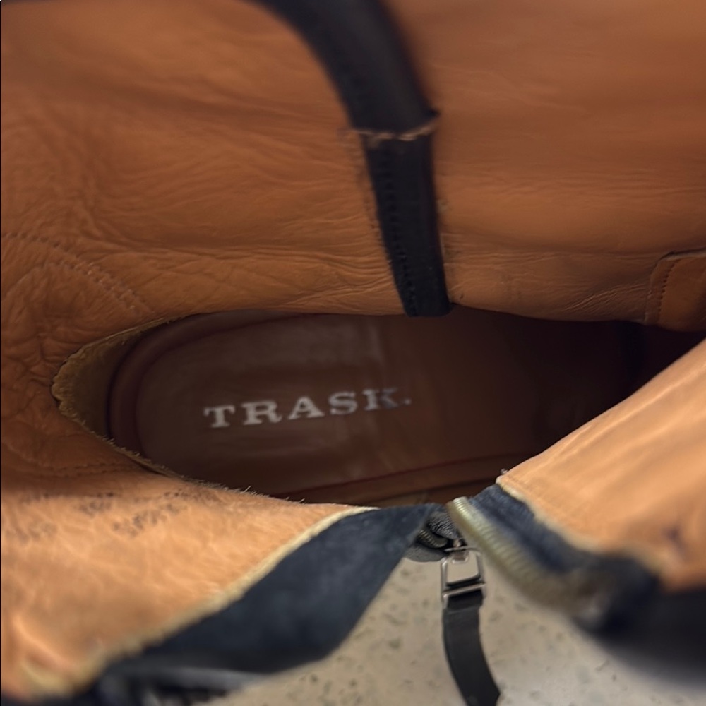 Trask Black Combat & Moto Boots Premium Leather Style - Picture 10 of 16